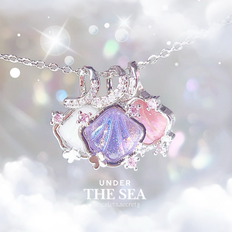 New~🪼 ลด80฿🐳🩷โค้ดหน้าร้าน 🎀🩷 Under The Sea 🎀 สร้อยคอชุบเงินแท้ ผีเสื้อ  หัวใจ คริสตัล น่ารัก (141) M