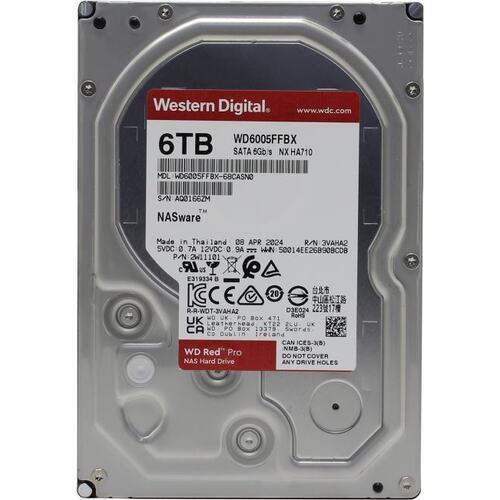 6TB WD Red PRO NAS Hard Disk Drive - 7200RPM SATA 6Gb/s 256MB Cache 3.5Inch (WD6005FFBX)