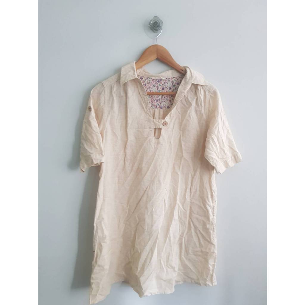 BRB-14เสื้อตัวยาวผ้าคอตตอนมีกระเป๋าล้วง  Hechirasa L 42/29