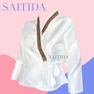 เสื้อไทเขินผ้าไหมแก้ว หลากหลายสี เสื้อมีไซส์ 34-48