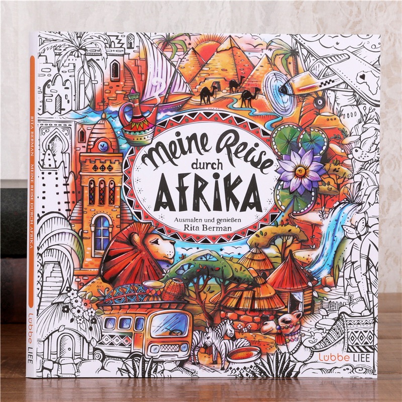 สมุดระบายสี 96หน้า Meine Reise durch Afrika (LBDZ025)