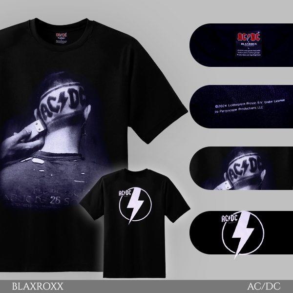 BLAXROXX | AC/DC® | [ACDC0011] | เสื้อยืดคอกลม แขนสั้น | สกรีนลายคมชัด ไม่หลุดลอก | Cotton100%
