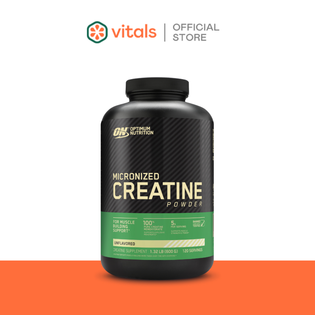 Optimum Nutrition Micronized Creatine Powder 600g. l ไมโครไนซ์ครีเอทีนพาวเดอร์ เพิ่มกล้ามเนื้อ พลังงาน