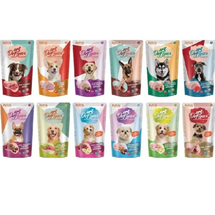 Ostech Dog Lover [12 ซอง] ออสเทค ด็อก เลิฟเวอร์ อาหารเปียกสุนัข อร่อย ทานง่าย ขนาด 130 กรัม*โปรดอ่าน
