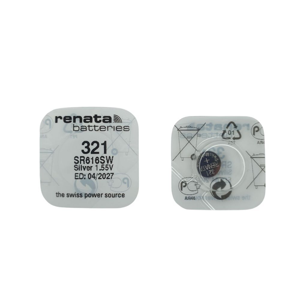 ถ่านนาฬิกา กระดุม Renata 321 / SR616SW Silver 1.5V Swiss made (ดีที่สุด) แบ่งขาย 1ก้อน