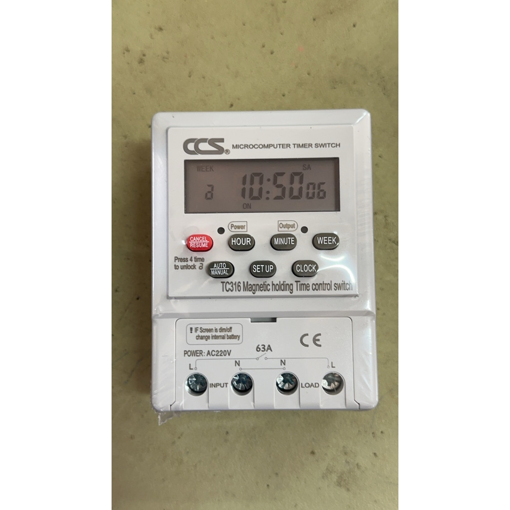 เครื่องตั้งเวลา นาฬิกาตั้งเวลา เปิด-ปิด อัตโนมัติ แบบ 24 ชม. รุ่น TC316 รุ่น 16/24 โปรแกรม