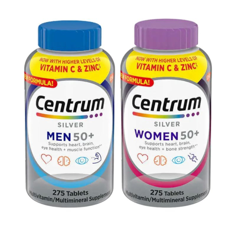 สุดคุ้ม 275 เม็ด สูตรใหม่ จาก USA Centrum Silver  50+ Multivitamin,