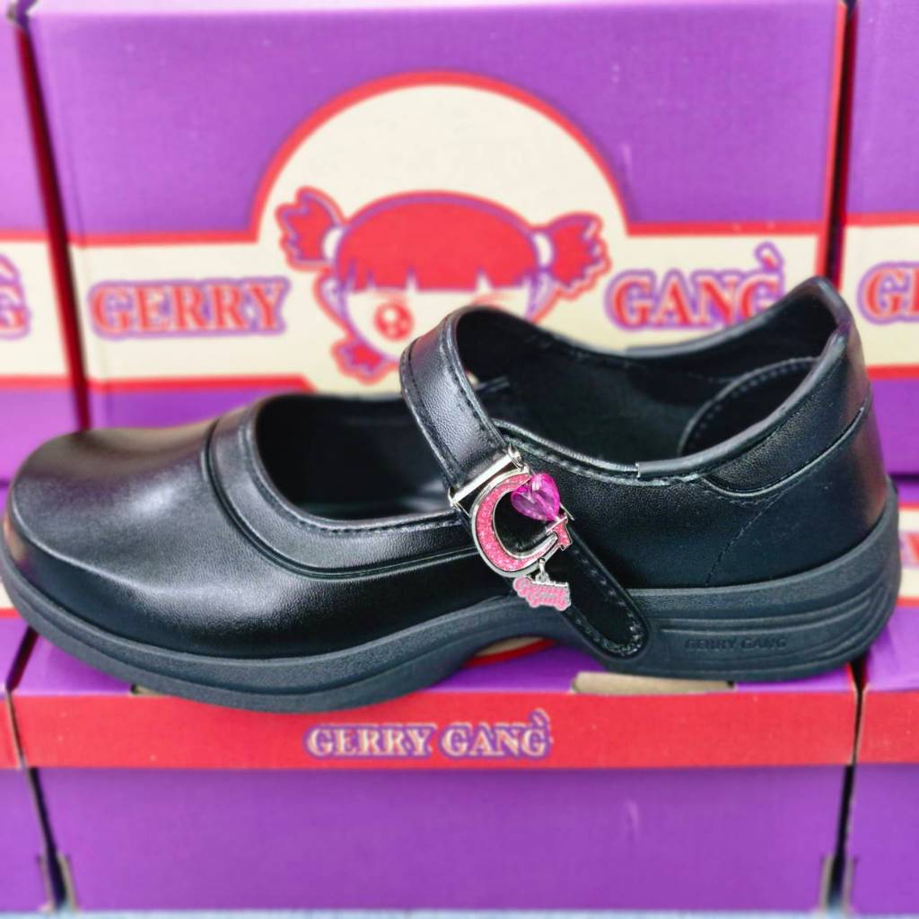 Gerry Gang รองเท้า รองเท้านักเรียนผู้หญิง หนังดำ รุ่น G6605 G6606 G6607 พร้อมส่ง ไซส์ 30-45