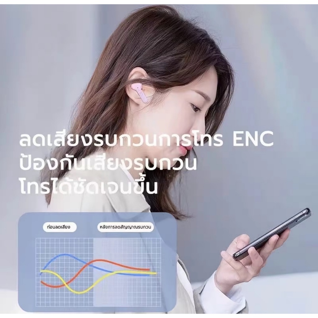 TWS หูฟังสำหรับเล่นเกมบลูทูธV5.3 หูฟังกล่องชาร์จไร้สาย 9D หูฟังไร้สายหูไร้สาย ใช้งานง่าย ขนาดพกพา กระทัดรัด