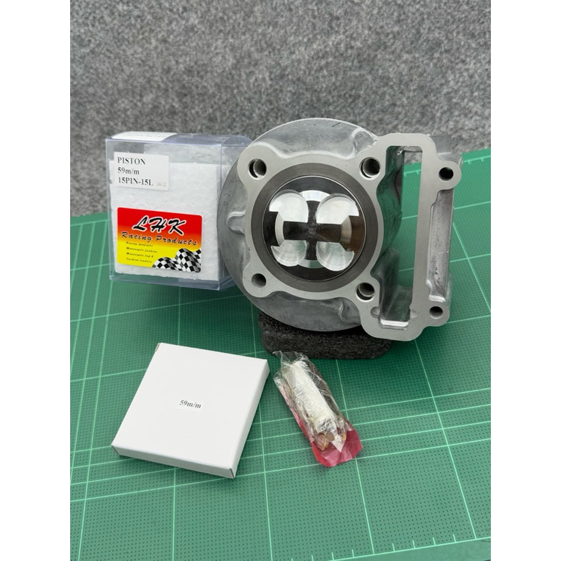 เสื้อmioลูก59/4วาวสลัก15มิลปลอกสูบยาวรองรับประเก็นได้ถึง15มิลลูกสูบหลบวาวขนาด19-22ปลอกนอกโต64มิล