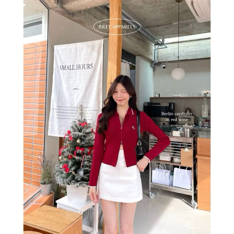 ส่งต่อคาร์ดิแกน Riley.apparel สีแดง