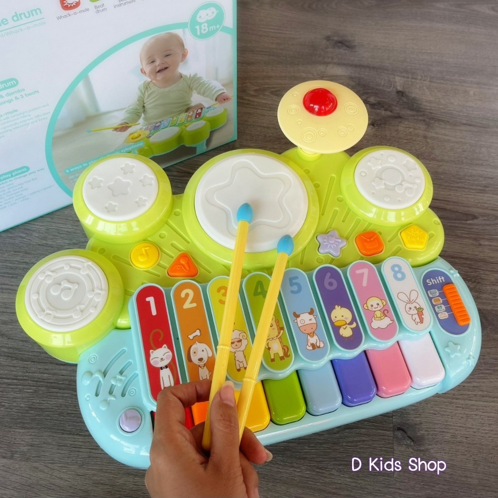 💥hola คุณภาพ💥 Xylophone drum กลองไซโลโฟน  ของเล่น กลองเด็ก กลองเด็กเล็ก By hola