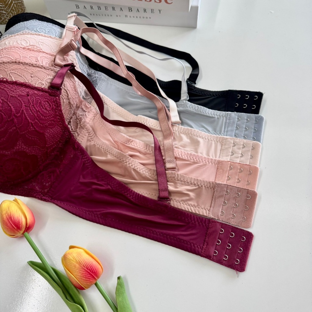 เสื้อในมีโครง คัพ B/C ลายลูกไม้หรู Clothing ฟองน้ำบาง สายถอดได้ ไซส์ 36-42 สำหรับ Women Lady ราคา ถูกที่สุด ดีลบีเคเค แกลเลอรีภาพที่ 9