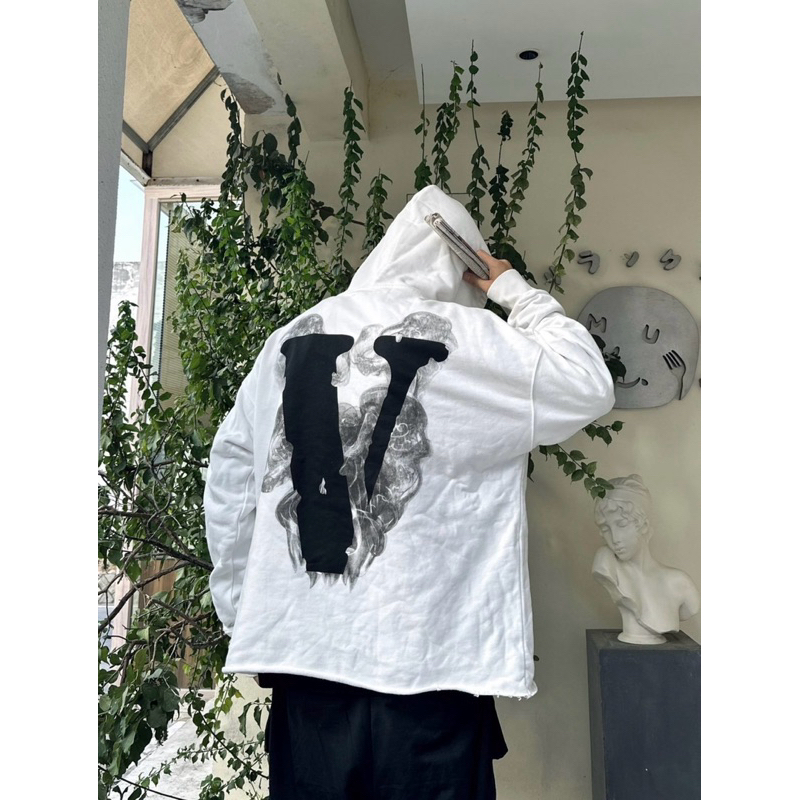 [ของแท้💯%]VLONE SMOKE DEMON ANGEL HOODIE WHITE