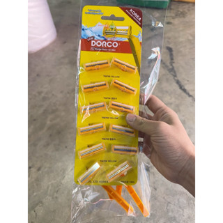 มีดโกน DORCO < ของแท้ คมมาก> ด้ามมีดโกนเหลือง  ยกแผง < แพ็ค …