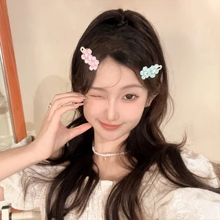 Rubuyou Ins กิ๊บหนีบผม รูปดอกซากุระ หน้าม้า คลิปด้านข้าง น่ารักหวาน สไตล์เกาหลี แฟชั่นสําหรับผู้หญิง เครื่องประดับผม