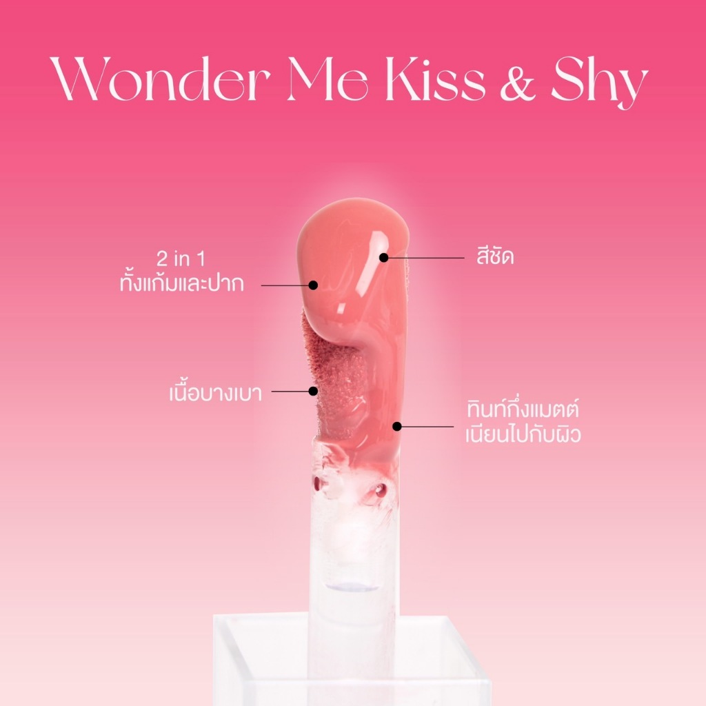[ลิปปากจัด] A.T.Z SKINOLOGY Wonder Me Kiss & Shy Lip แถมฟรี พัฟจิ๋วแต่งหน้า ลิปสีติดทน ไม่ตกร่อง ทาได้แก้มและปาก 6.2g - รูปที่ 5