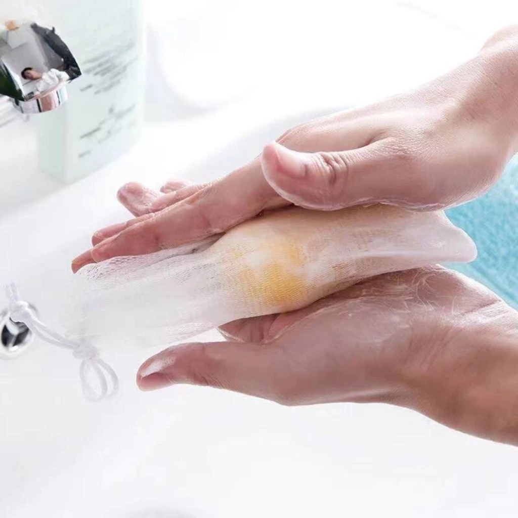 🔥พร้อมส่งในไทย✨ถุงใส่สบู่เพิ่มฟอง 🎶ถุงตีฟองสบู่ เกรดAAA ถุงตาข่ายเพิ่มฟองสบู่ ให้สัมผัสนุ่มละมุน ไม่ละคายผิว - รูปที่ 4