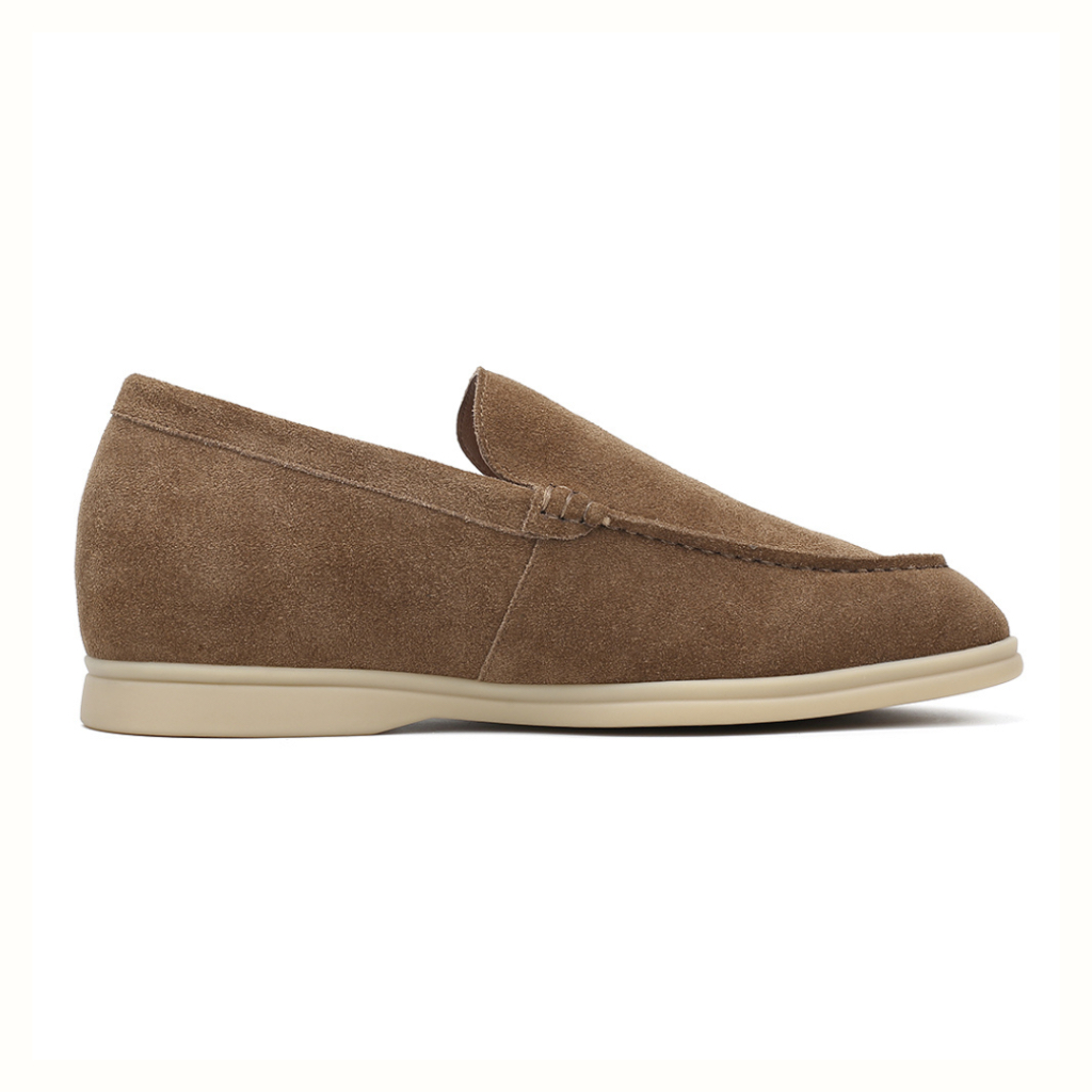 Suede Loafers - รองเท้าหนังกลับสีน้ำตาลทรงโลฟเฟอร์เพิ่มความสูง 5 ซม. | รองเท้าเสริมส้น Chuniverse