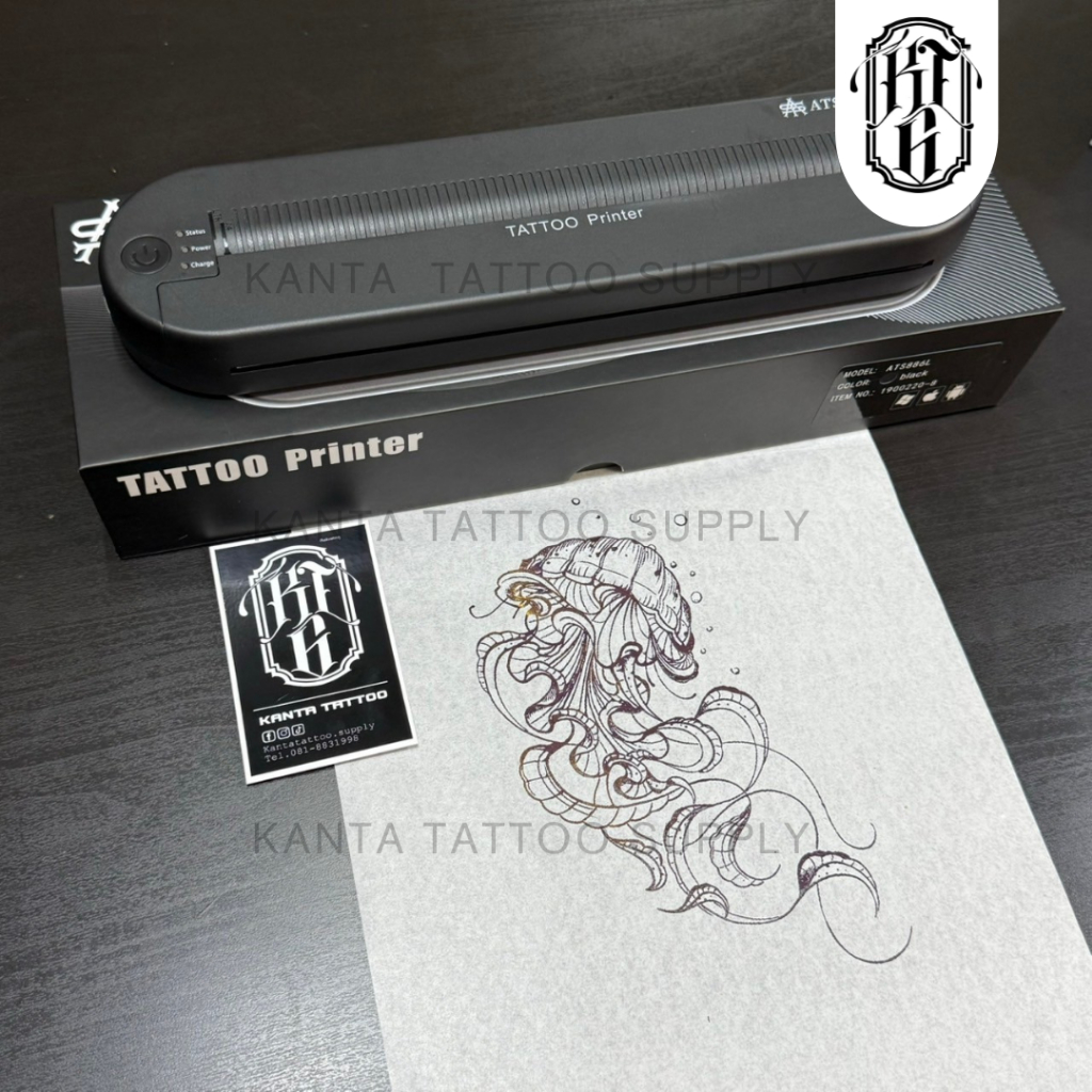 (มีประกันในไทย) เครื่องลอกลาย ATS886 TATTOO PRINTER อัพเกรดใหม่ ชัดกว่าเดิม เชื่อมต่อบลูทูธ มีแบตเตอ