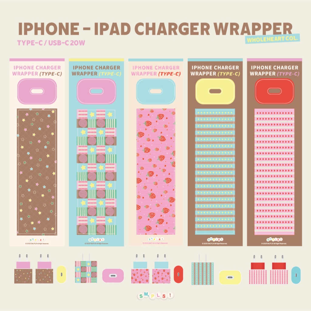 Charger wrapper USB-C20W/TYPE-C/USB-5W (Wholeheart) สติกเกอร์ติดหัวชาร์จ