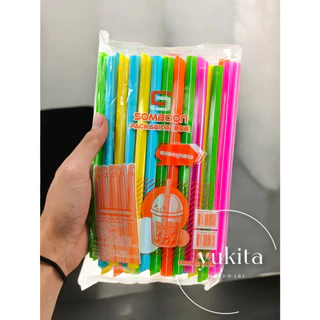 (1ห่อเล็ก) หลอดไข่มุก หลอดมุก หลอดชาไข่มุก หลอดใหญ่ ปลายแหลม ไม่ห่อฟิล์ม แบบสั้น ยาว หลอดดูดน้ำ