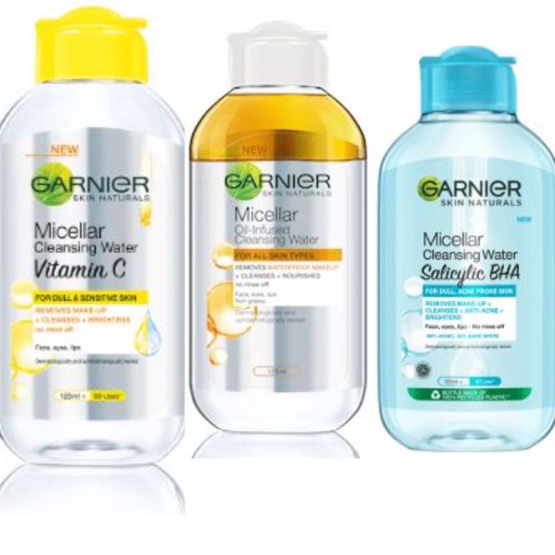 การ์นิเย่ ไมเซล่า 125 มล./400 มล.Garnier Micellar(เช็ดเครื่องสำอาง)