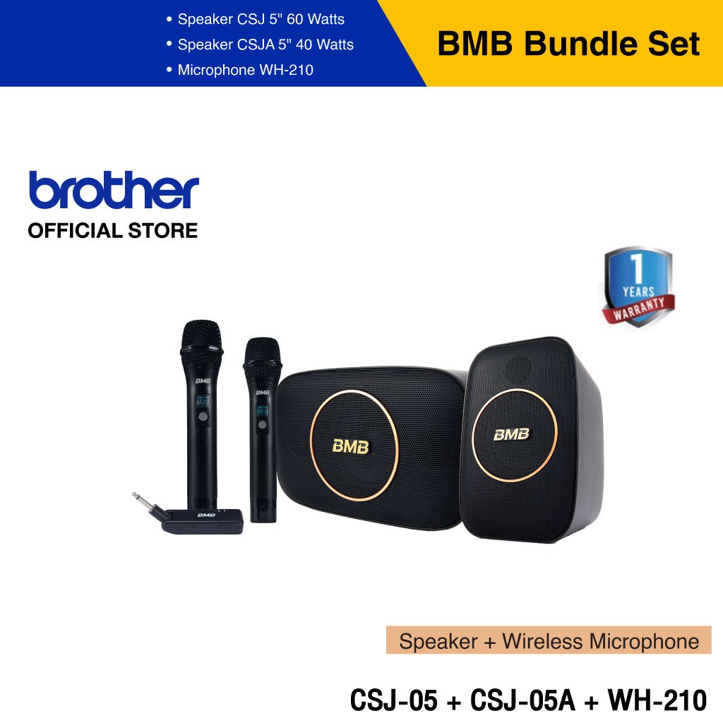 BMB Bundle Set] BMB CSJ-05 + CSJ-05A + WH-210 ชุดเซ็ตลำโพงพร้อมไมโครโฟนไร้สาย