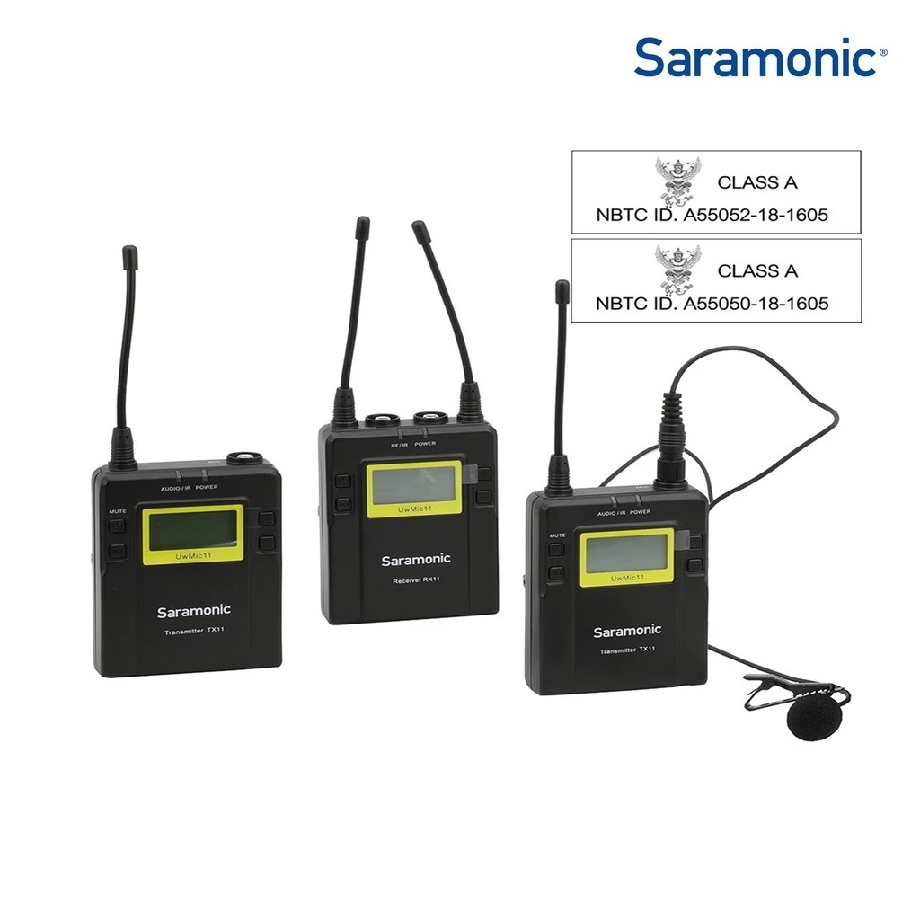 มือสอง สภาพ95% Saramonic UwMic 11 TH Set2 (RX11+TX11+TX11) ไมโครโฟนไร้สาย คลื่น UHF ( 1ตัวรับ2ตัวส่ง