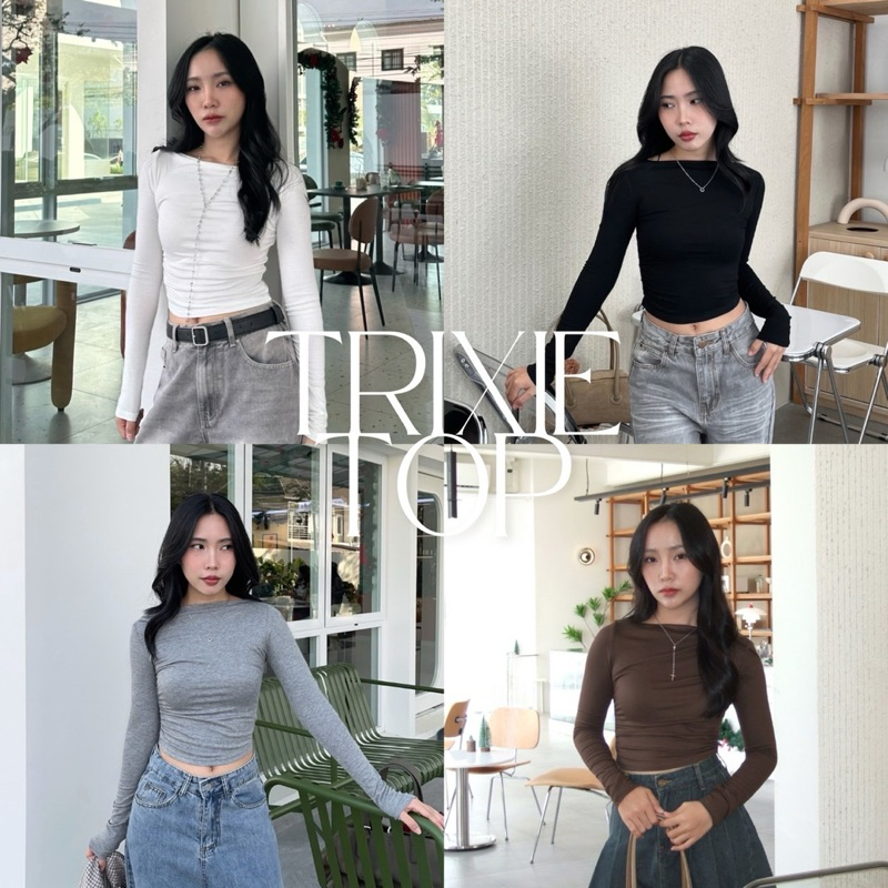 ⋆ ˚ Trixie top เสื้อแขนยาวรัดรูป nms214