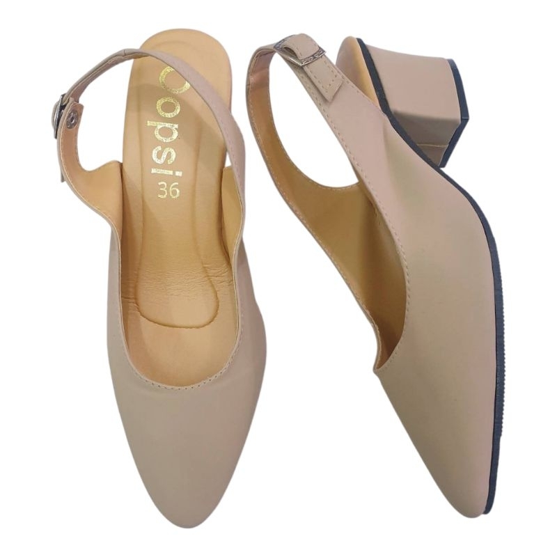 รองเท้าคัทชู Size  36-45  ส้นสูง 2 นิ้ว แบบเปิดหลัง หนังนิ่ม งานเนียบ สีสวย มีสีดำ สีครีม สวยหรู พร้อมส่งคะ