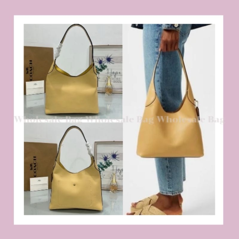 🔥กระเป๋าสะพายสีเหลือง CU068 /5.Brooklyn 28 Medium Leather Shoulder Bag