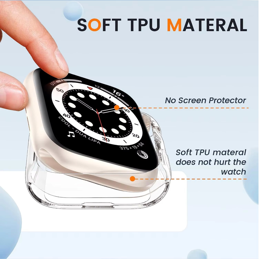 เคส นิ่มไม่ครอบหน้าปัด HALF ใช้สำหรับ i watch ULTRA 1/2/3/4/5/6/7/se/8/9