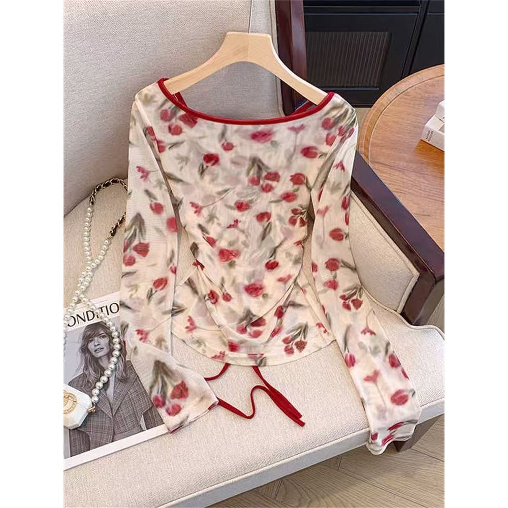 Veewink พร้อมส่งจากกทม เทศกาลสงกรานต์ Songkran เสื้อยืดแขนยาว สไตล์ปาดไหล่ ทรงเข้ารูปพอดีตัว สีหวานมาก - รูปที่ 7