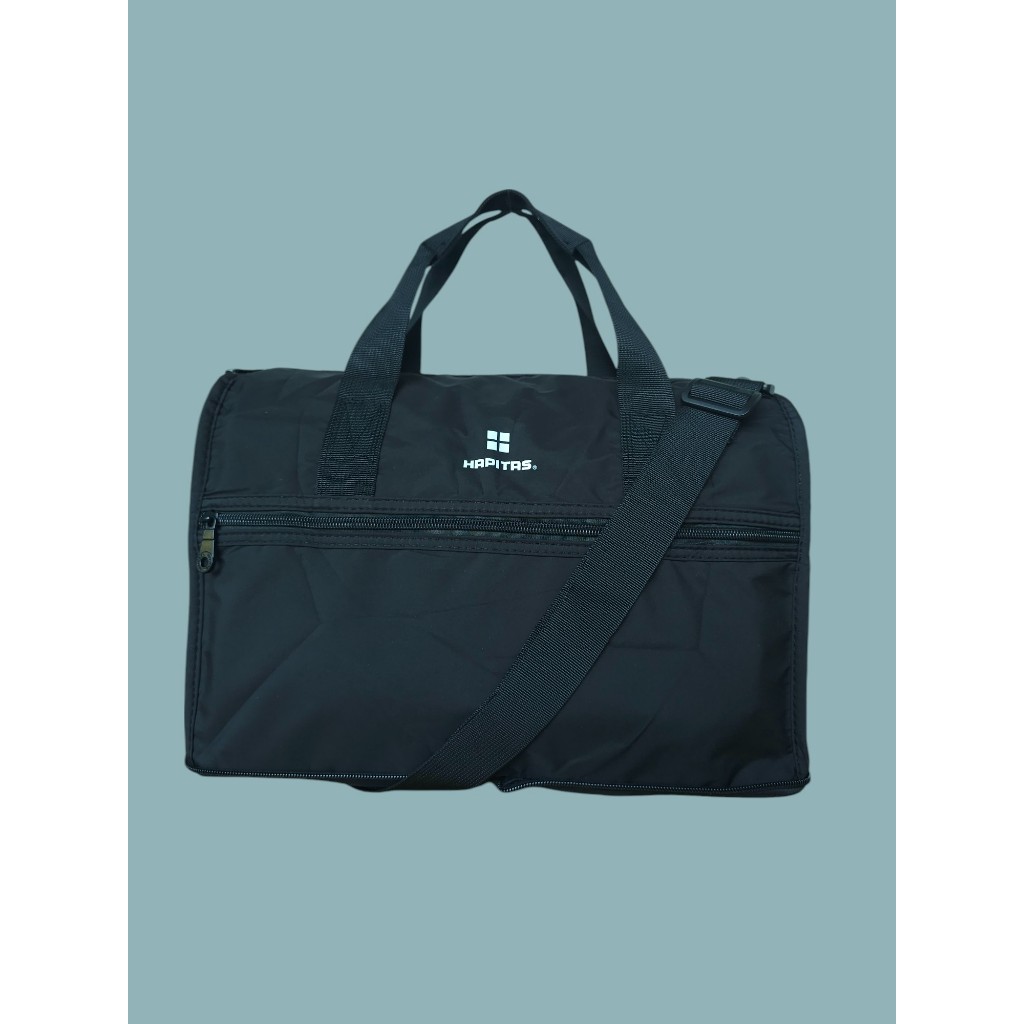 HAPITAS กระเป๋าพับ กระเป๋าสะพาย Boston small ลาย Logo black