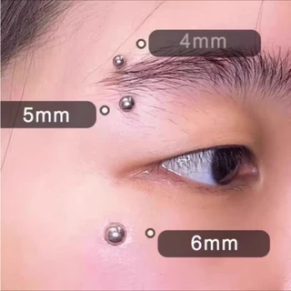 Piercing Jewelry Sticker สติ๊กเกอร์จิว 3D แบบไม่เจาะ หมุดกลม สีเงิน สีทอง ใช้ตกแต่งใบหน้า มีกาวในตัว ติดแน่น