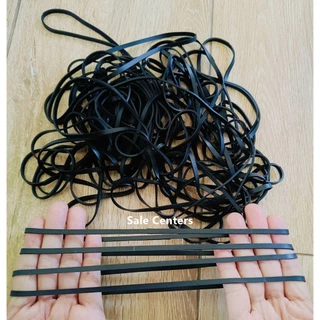 หนังยาง เส้นใหญ่ สีดำ (TM) วงใหญ่มาก หนา 0.4 cm x พับทบ 18-20 cm (50 กรัม) สำหรับรัดของ แข็งแรงมาก ทนทาน ยืดหยุ่นดี