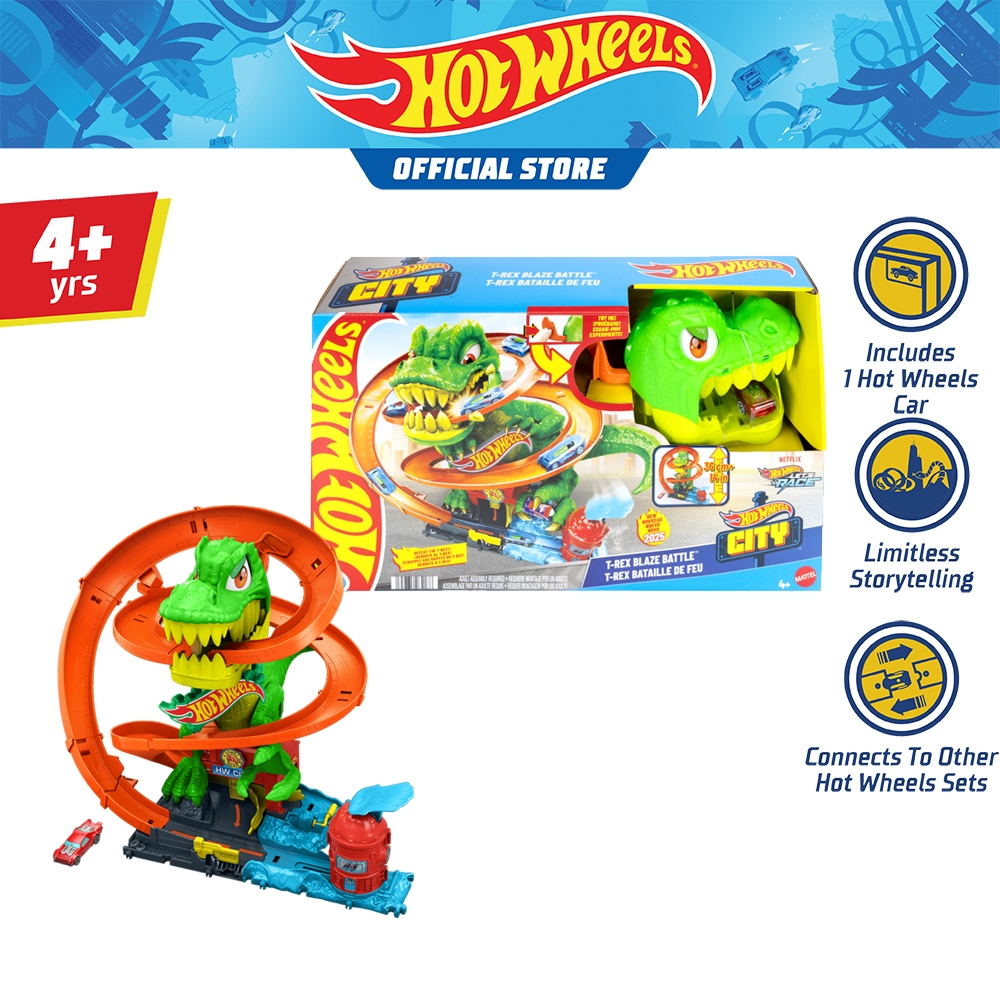 Hot Wheel City T-Rex vs Fire Station ฮอตวีลส์ซิตี้ ทีเร็กซ์บุกสถานีดับเพลิง JBM73 VN