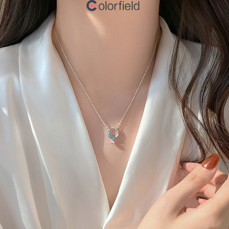 Colorfield สร้อยคอโซ่ จี้รูปดาวเคราะห์ ดวงจันทร์ และดวงดาว สไตล์เกาหลี แฟชั่นเข้ากับทุกชุด ส่งเร็ว