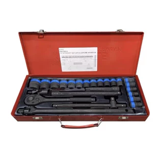 Euro ชุดบล็อกลมดำ ชุดบล็อก ดำ 24 ชิ้น แบบ 12 เหลี่ยม Euro King tool 4 หุน แท้100% (กล่องน้ำเงิน)