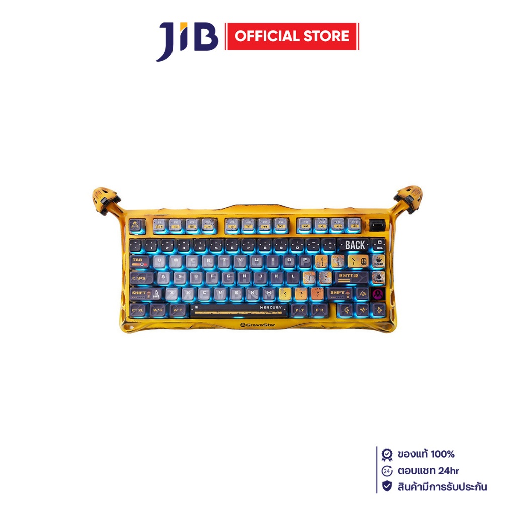 WIRELESS KEYBOARD (คีย์บอร์ดไร้สาย) GRAVASTAR MERCURY K1 PRO (BATTLE-WORN YELLOW) (KAILH SPEEDY MINT