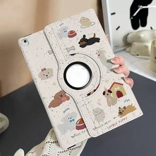 🌻24 ชั่วโมง🌻เคสป้องกัน iPad หมุนได้ 360°puppy&kitty เหมาะสำหรับรุ่น gen12 Air8 11 Air4/5/6/7 Gen11