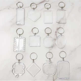 พร้อมส่งจากไทย!!! พวงกุญแจกรอบรูปอะคริลิค งาน DIY ใส่รูปได้ งานสวยลายน่ารัก *ทางร้านไม่มีบริการปริ้นรูปค่ะ