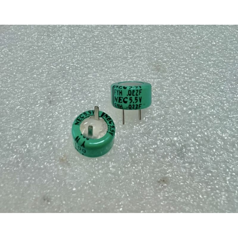 (2ชิ้น) 0.022F 5.5V SUPER CAPACITOR  ขาห่าง 5มิล ของดีของแท้ในไทยพร้อมส่ง ไซร์ 10x7mm.  0.022F 5.5V 
