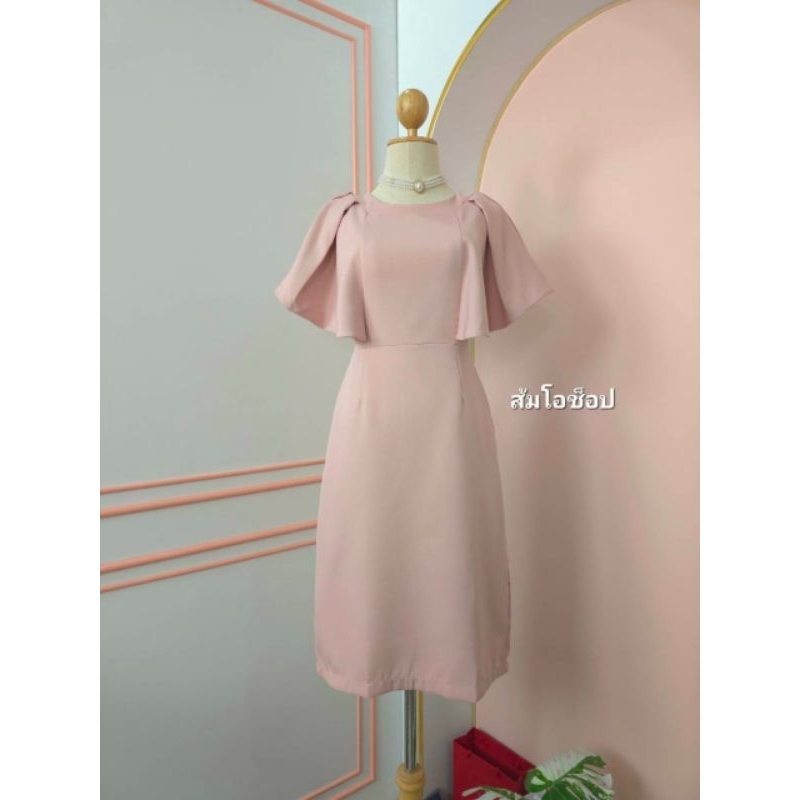 D38 ชุดออกงานแต่งแขนจีบระบายในตัว ใส่ทำงาน ออกงาน ดินเนอร์คาเฟ่ได้ Clothing - รูปที่ 5