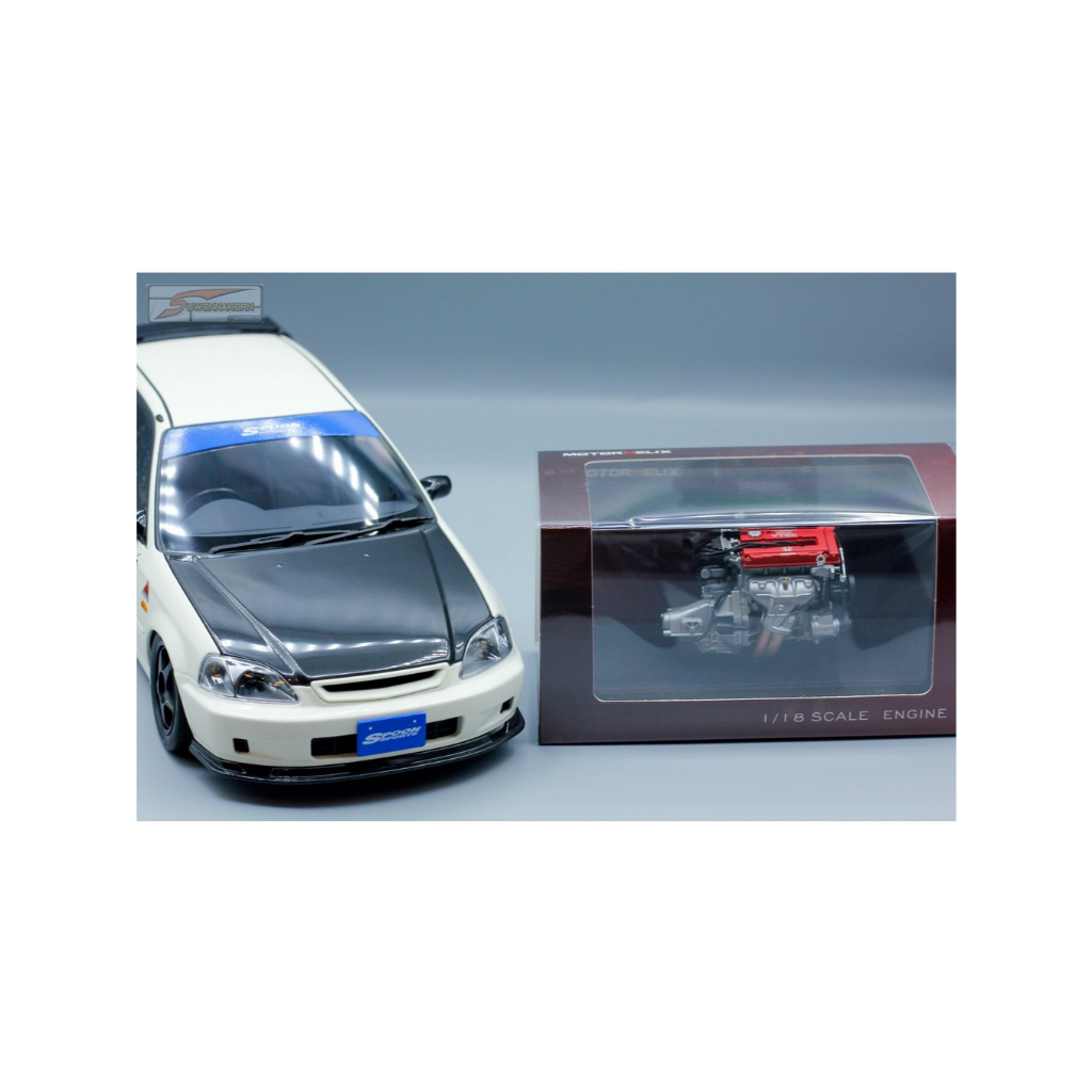 MOTORHELIX  1/18 Honda Civic Type R (EK9) Spoon Championship White-SW388 Spoon