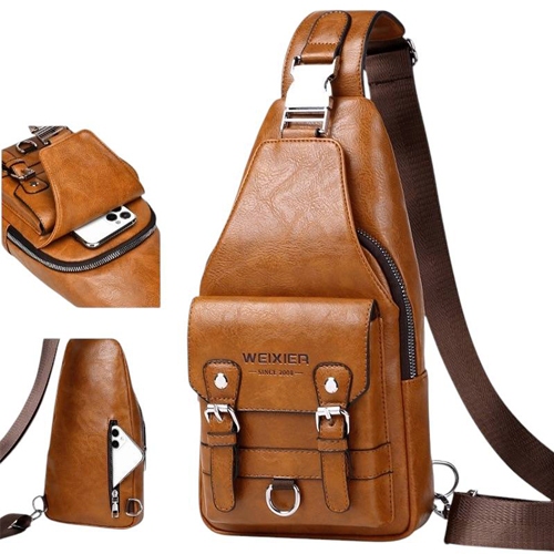 กระเป๋าคาดอก หนังpu แฟชั่น ผู้ชาย bag design รุ่น 129