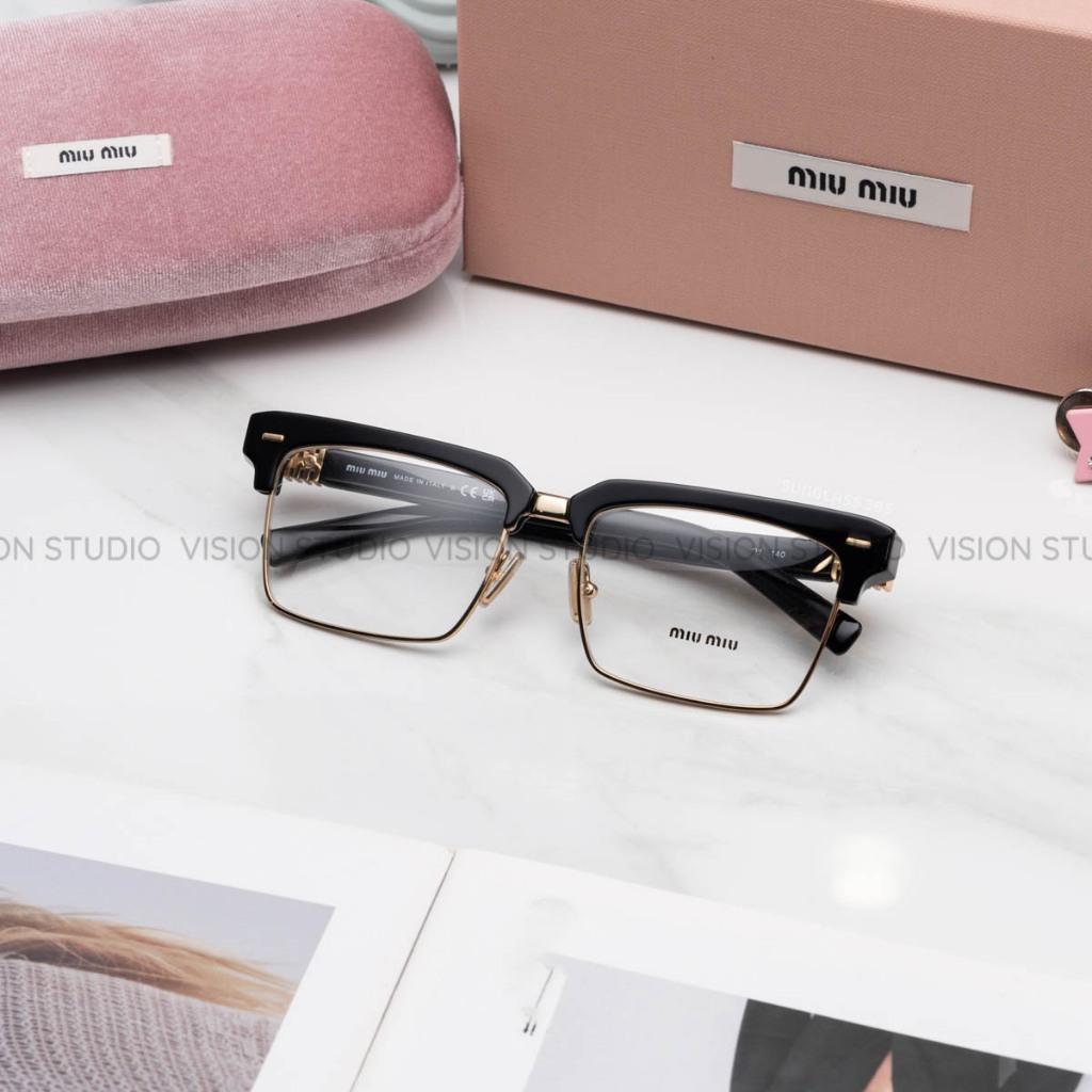 แว่นสายตา Miu Miu รุ่น MU11XV สีดำ 16K1O1 ใหม่ ของแท้100% รับประกัน 2 ปีเต็ม พร้อมอุปกรณ์