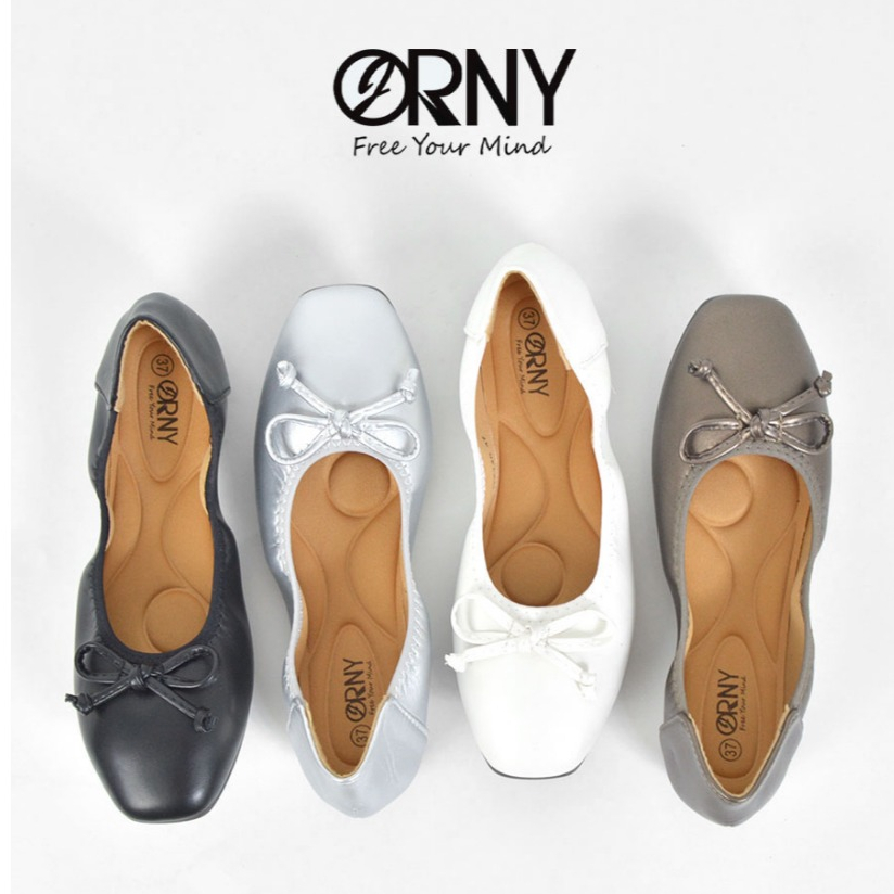 มีไซส์ 42 ✨ ORNY(ออร์นี่) ® รองเท้าคัชชูแบบกุ้นขอบ พื้นยาง นิ่ม OY140 ใส่สบาย หุ้มส้น คัชชู