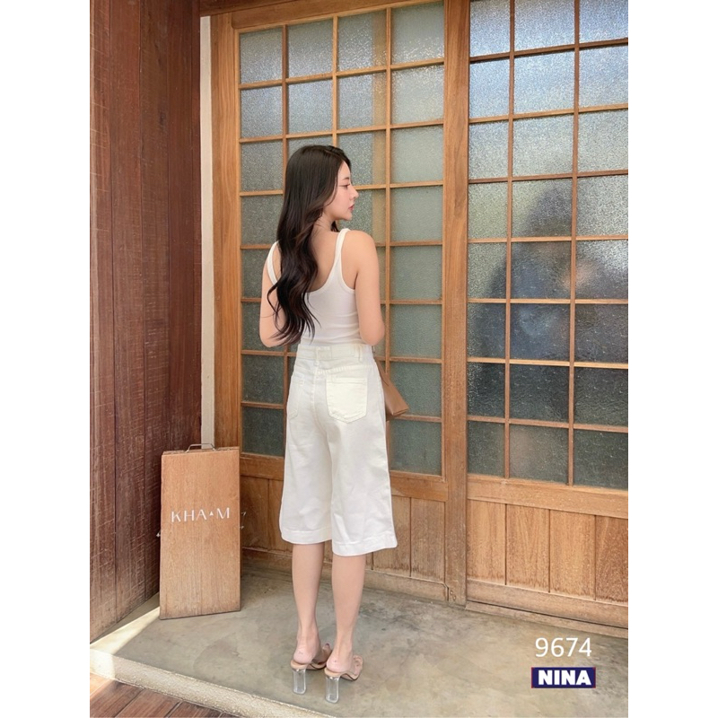 กางเกงยีนส์ขา 5 ส่วน งานผ้าไม่ยืด เอวสูง ปลายขาเย็บเก็บงานเรียบๆทรงสวย แมชได้ทุกวันจ้า - รูปที่ 5